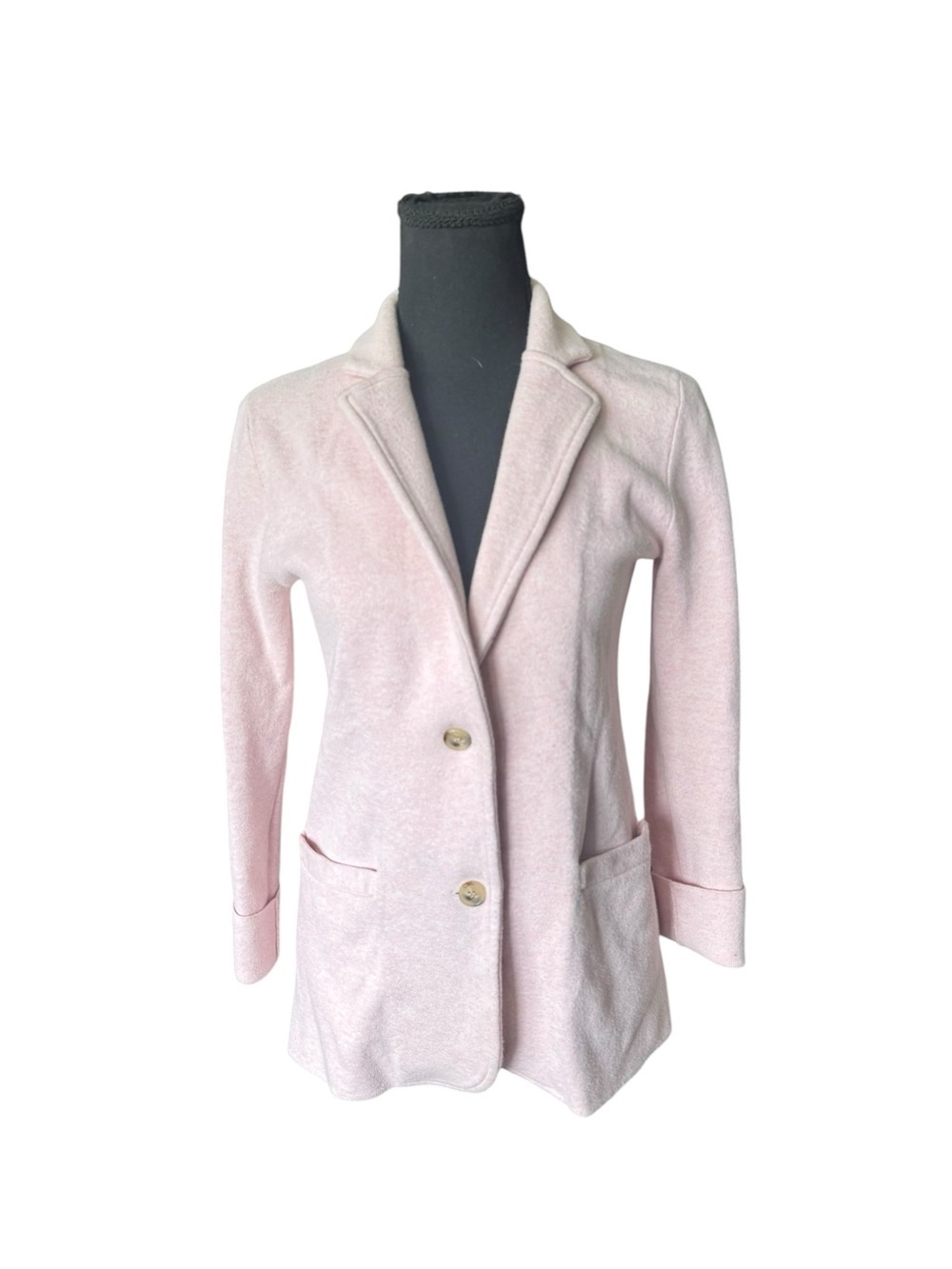 J.Crew Pink Sweater Blazer XS Soft Girl Preppy Coastal Grandmother Quiet Luxury